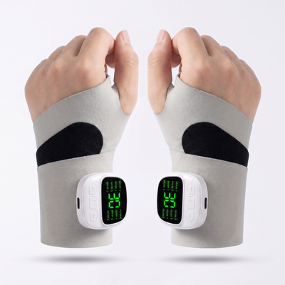 Two Reliovana hand massagers worn on both wrists - One For Each Hand