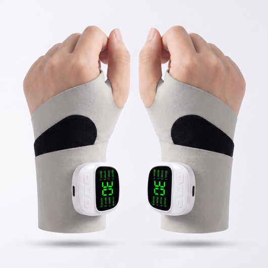 Two Reliovana hand massagers worn on both wrists - One For Each Hand